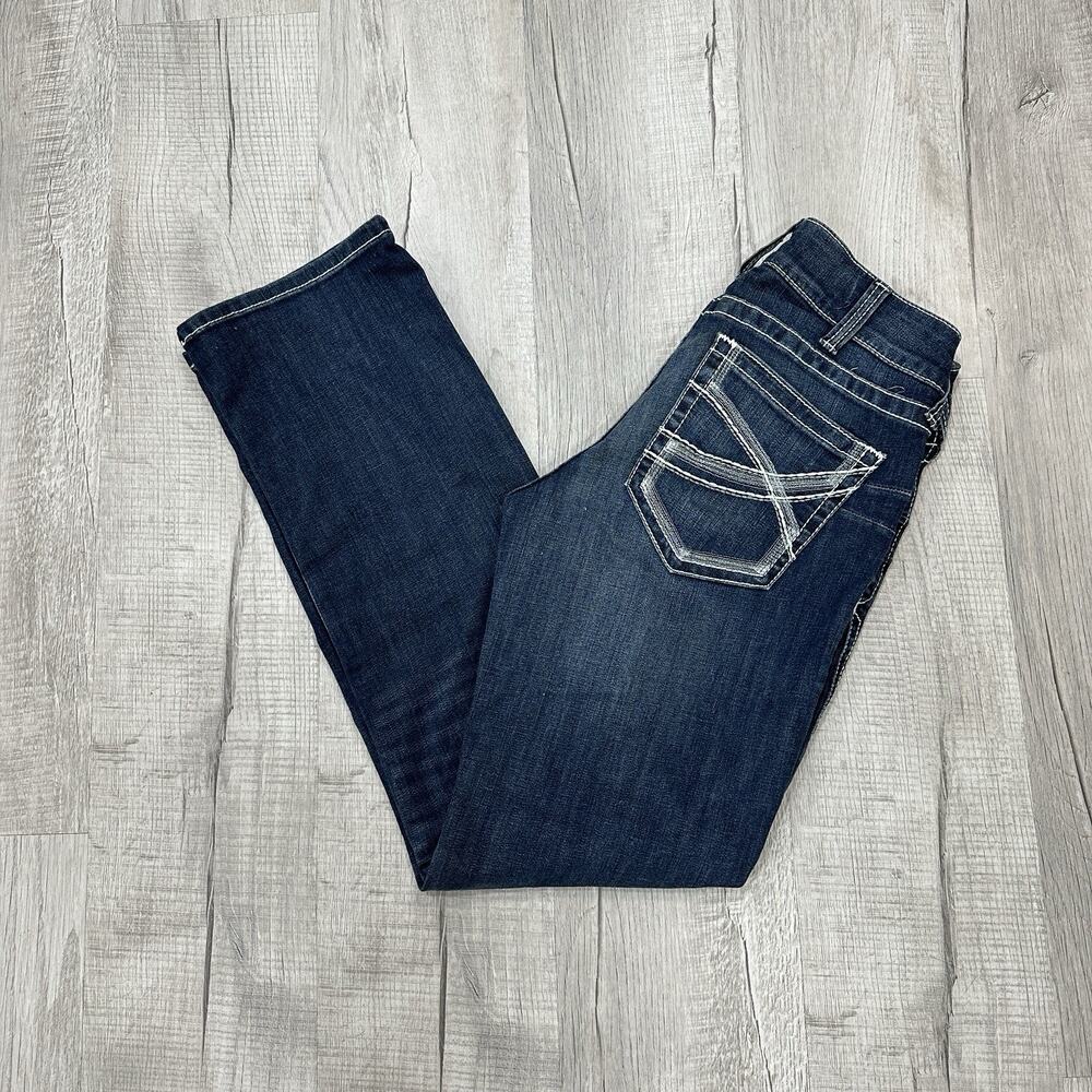 Ariat R.E.A.L. Women’s 30x31 Stretch Ivy Mid Rise Straight Leg Jeans Dark Denim
